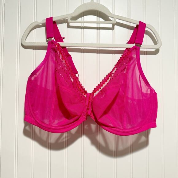 Elomi Matilda Unlined Plunge Bra Pink Underwire 40I - Picture 2 of 6